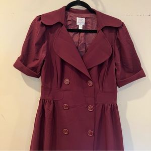 Cranberry Red Burgundy Trench Dress